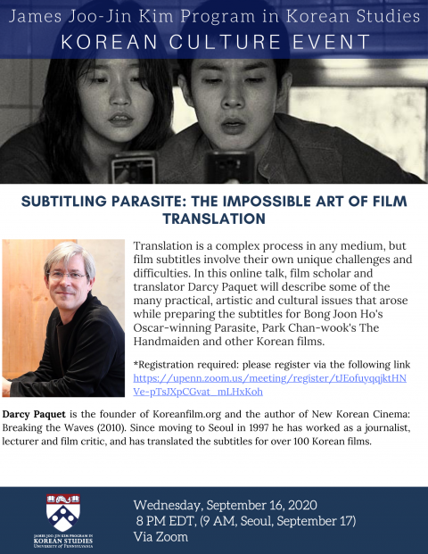 Subtitling Parasite The Impossible Art of Film Translation